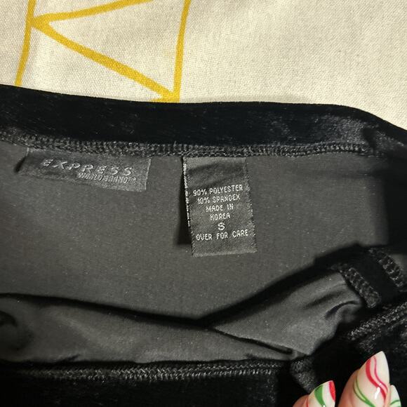 Vintage Y2K Black Velvet Express World Brand Skirt Women's S Goth Grunge Witchy - Picture 3 of 7